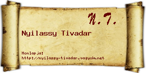 Nyilassy Tivadar névjegykártya